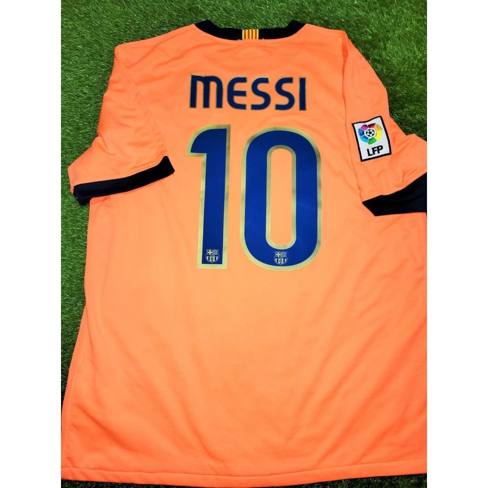 Messi Barcelona 2009 2010 Away Soccer Jersey Shirt L SKU# 355020-870